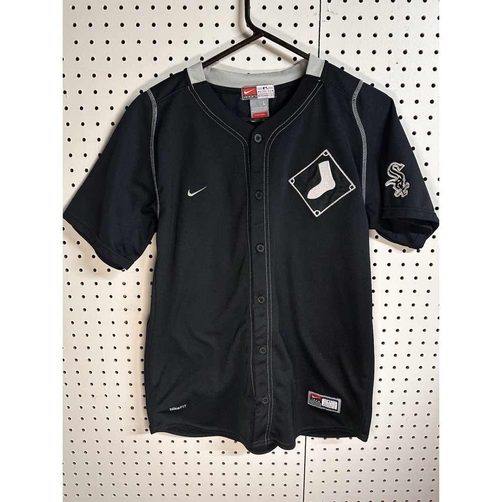 Nike Chicago White‎ Sox Jersey Mens Medium Black Dri-Fit MLB Team Genuine Merch